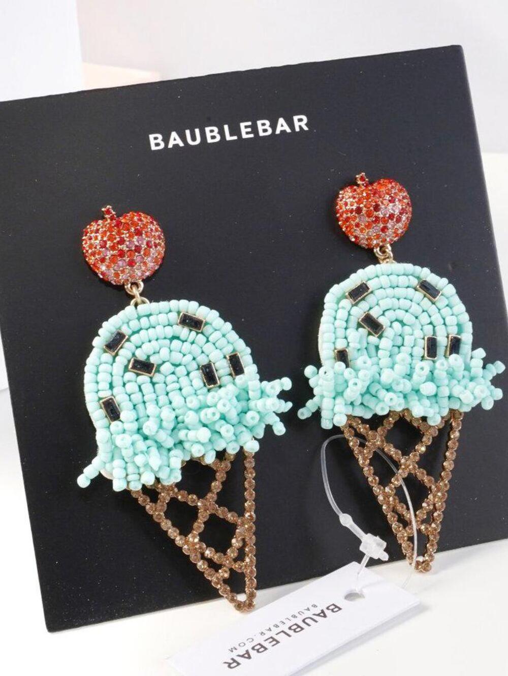 Baublebar Beaded Ice Cream Cone Earrings Mint